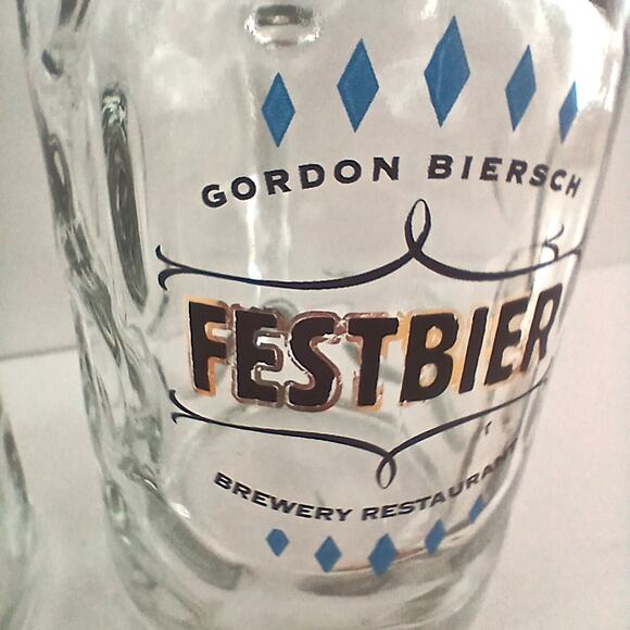 2 Gordon Biersch Festbier Beer Mugs 0.5L German Dimpled Glass Stein Set - Picture 14 of 15